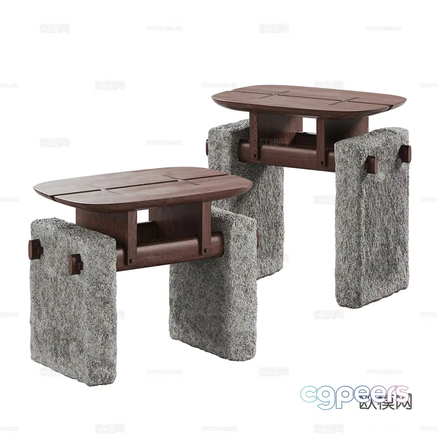 Medium style sofa stool low stool side horn 3D model