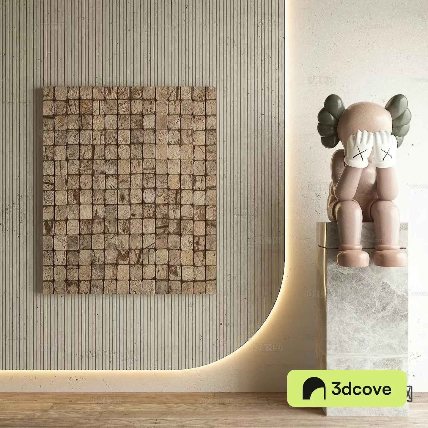 Wabi-sabi style three-dimensional painting decorative painting