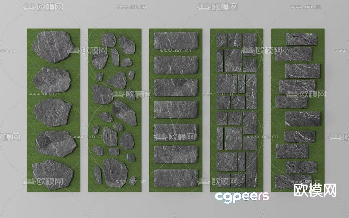 Landscape steps bluestone road courtyard gravel road 3D model
