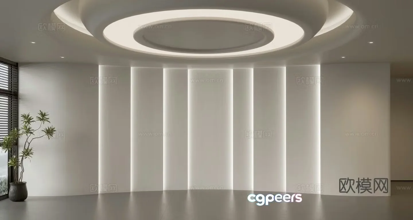 Modern front desk background wall Simple background wall Front desk reception area background wall Company front desk background wall 3d model