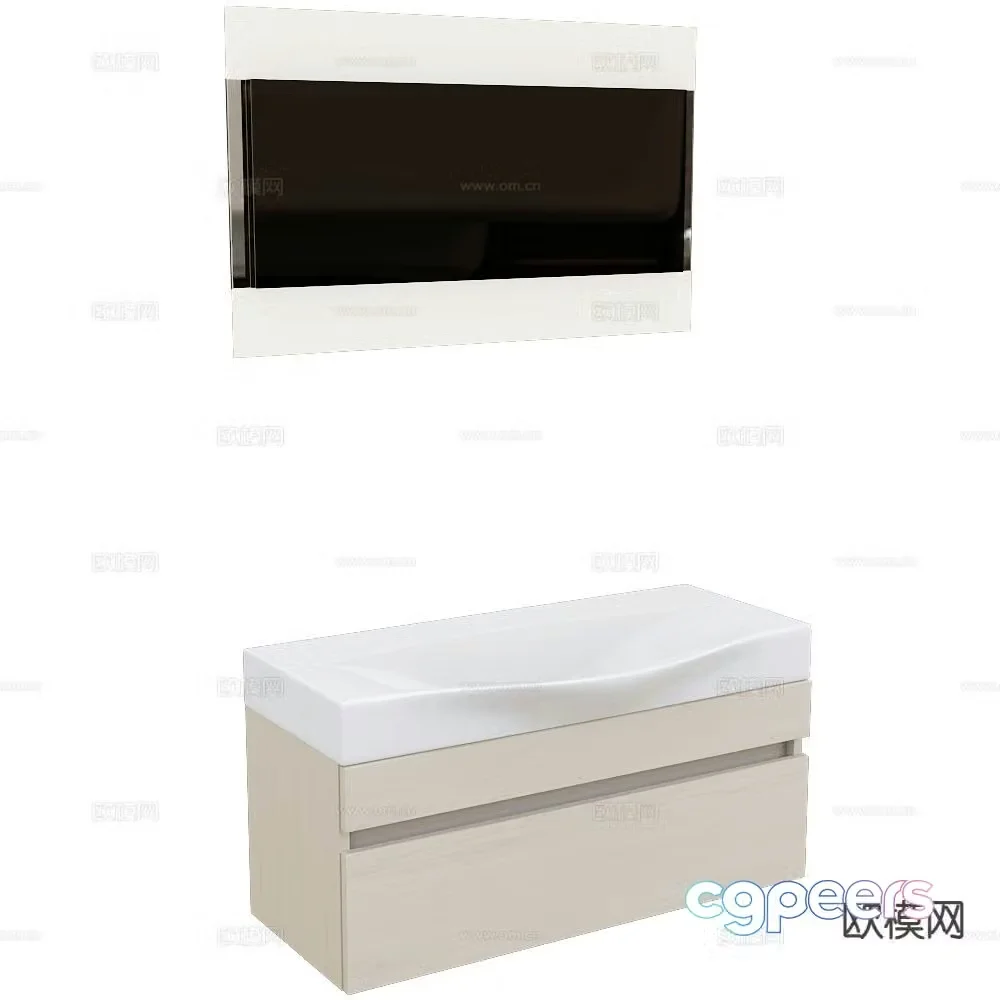 AQWELLA Bathroom Cabinet 3D Model