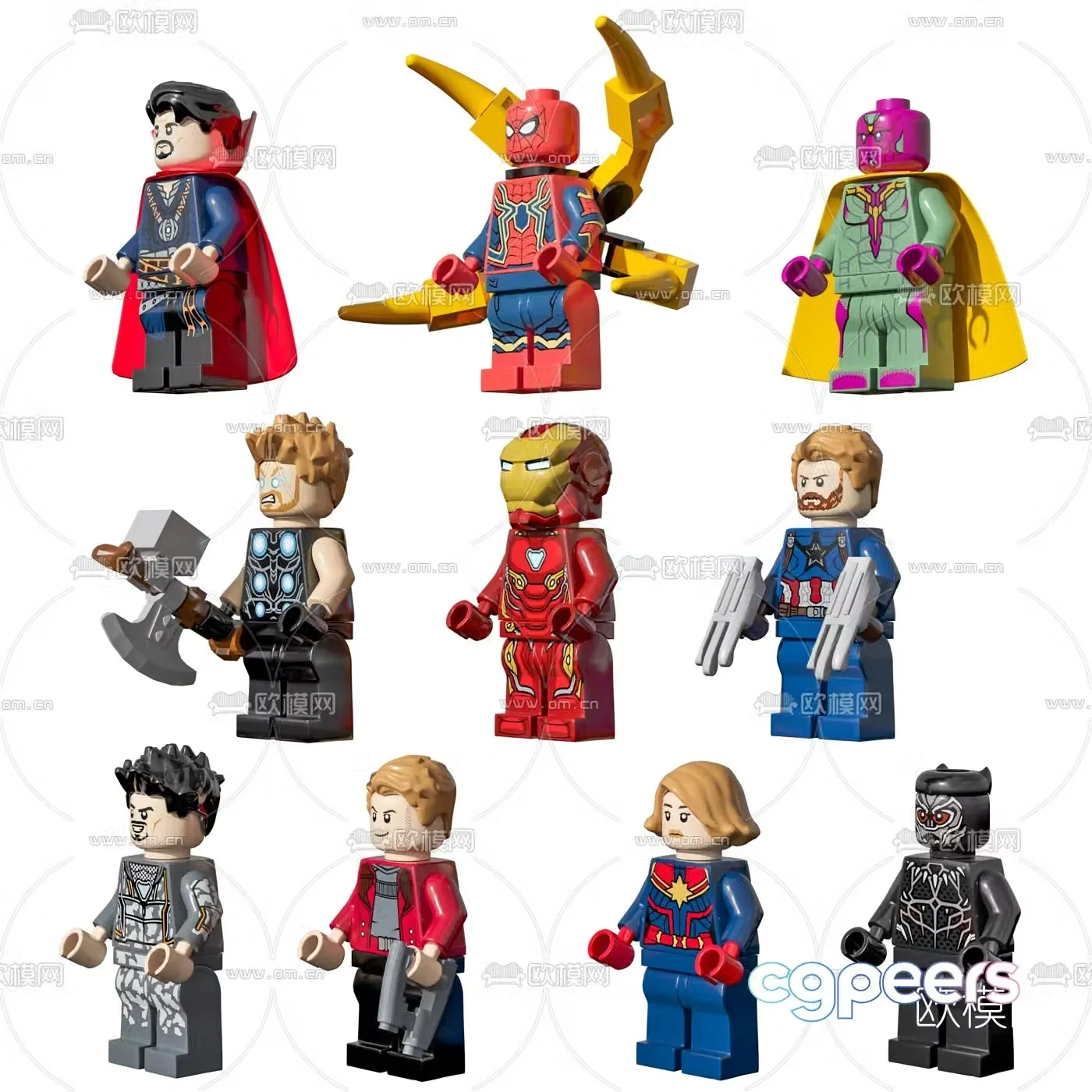 Modern building block character toy 3d model