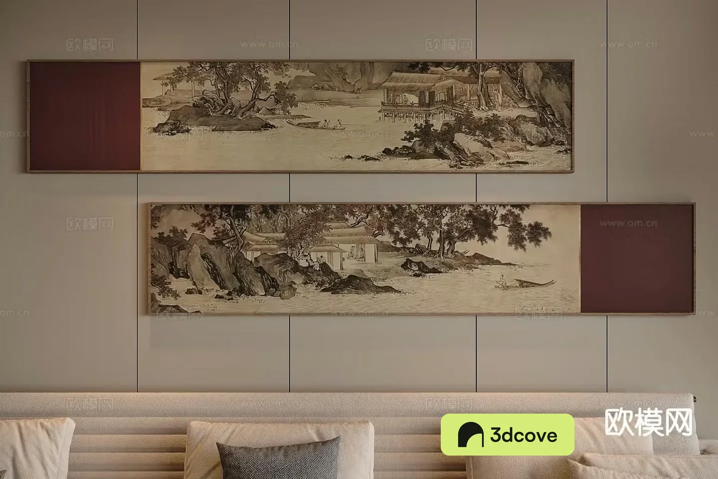 New Chinese style ink painting landscape painting banner hanging