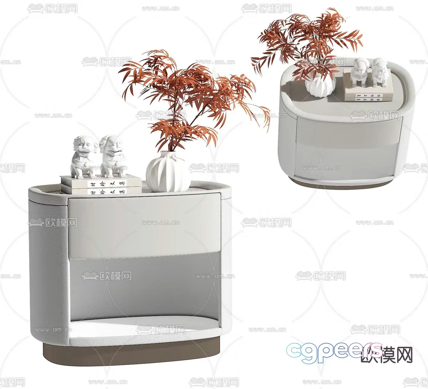New Chinese style bedside table 3d model