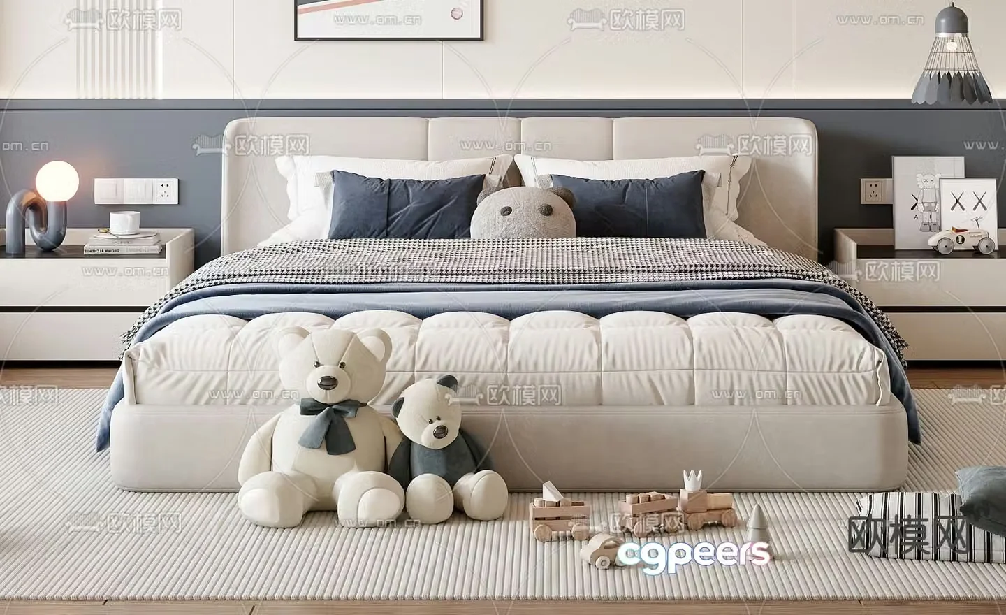 Children’s bed double bed 3d model