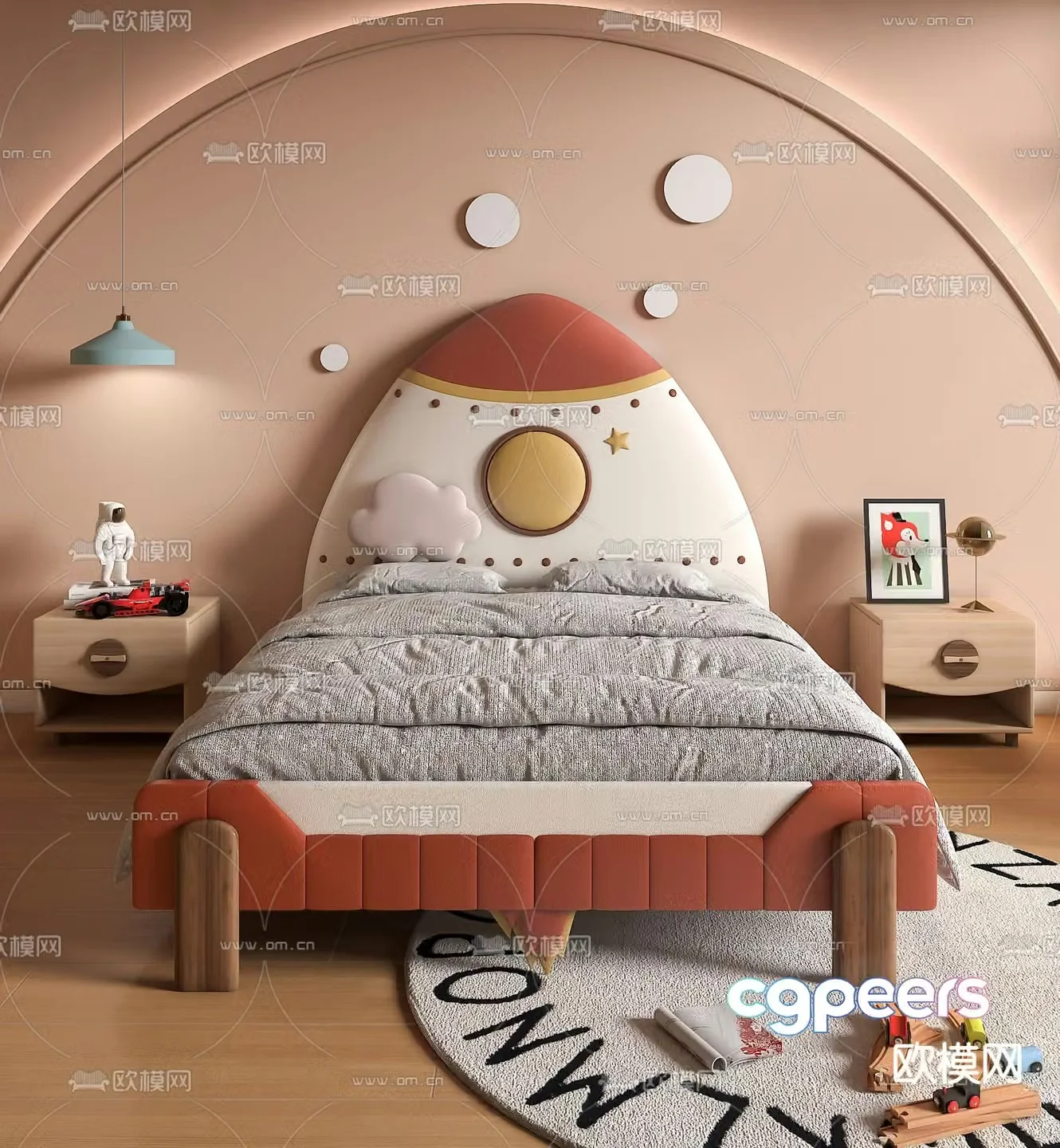 Modern boy child bed 3d model