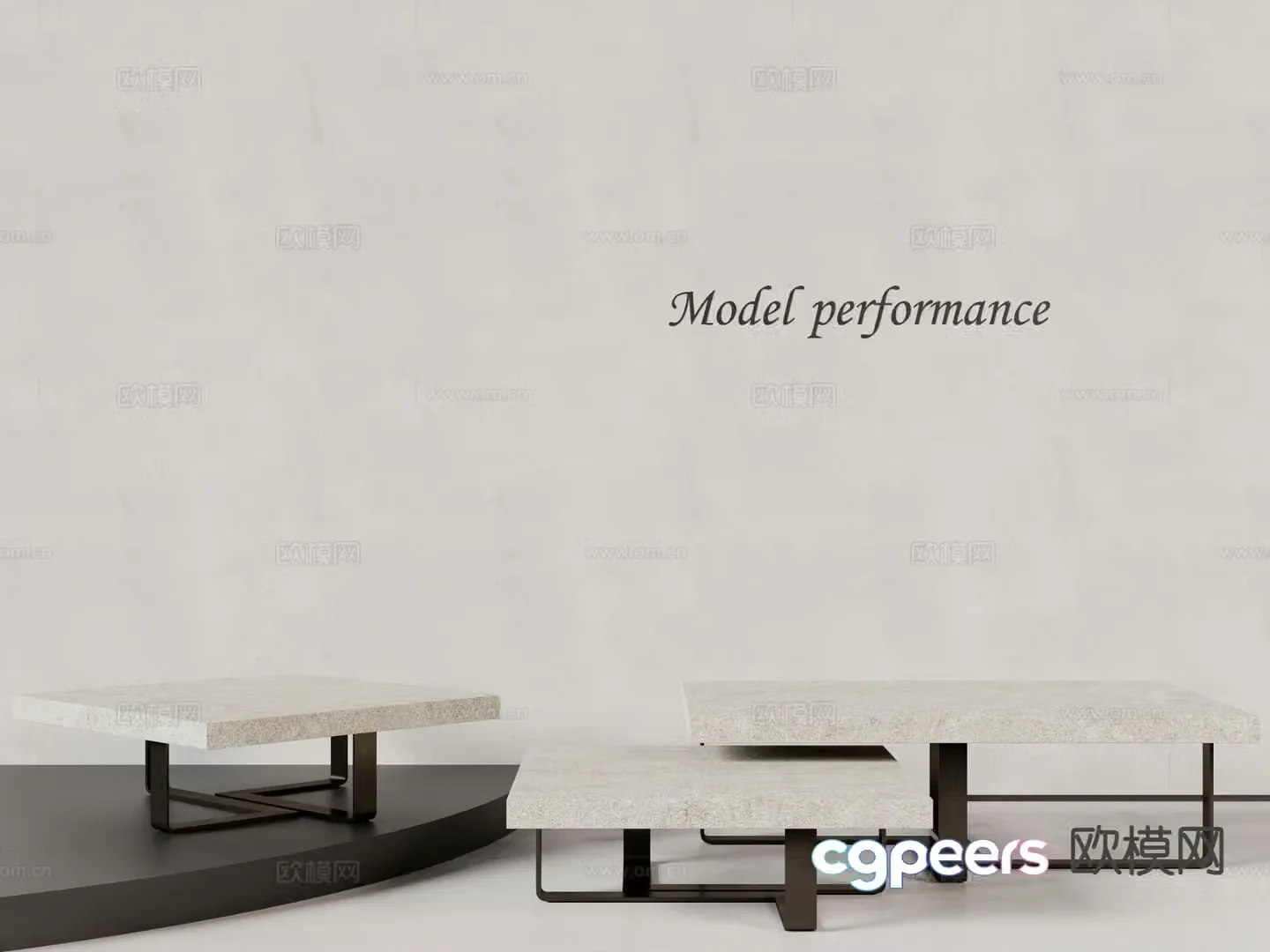 Marble coffee table combination coffee table 3d model