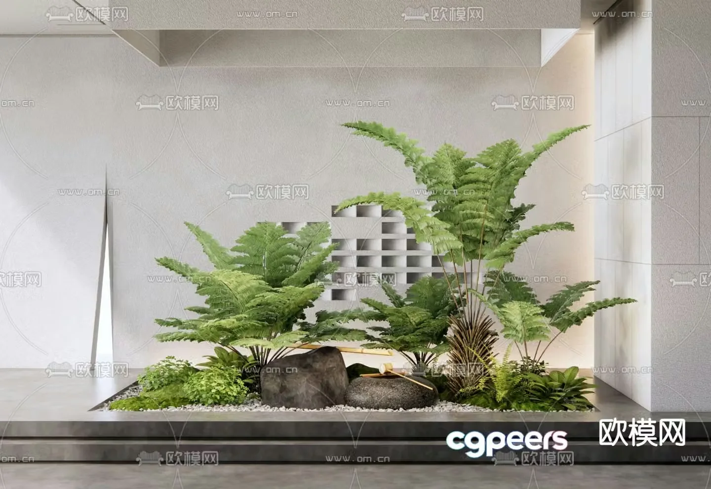 Indoor landscape plant landscaping 3d model