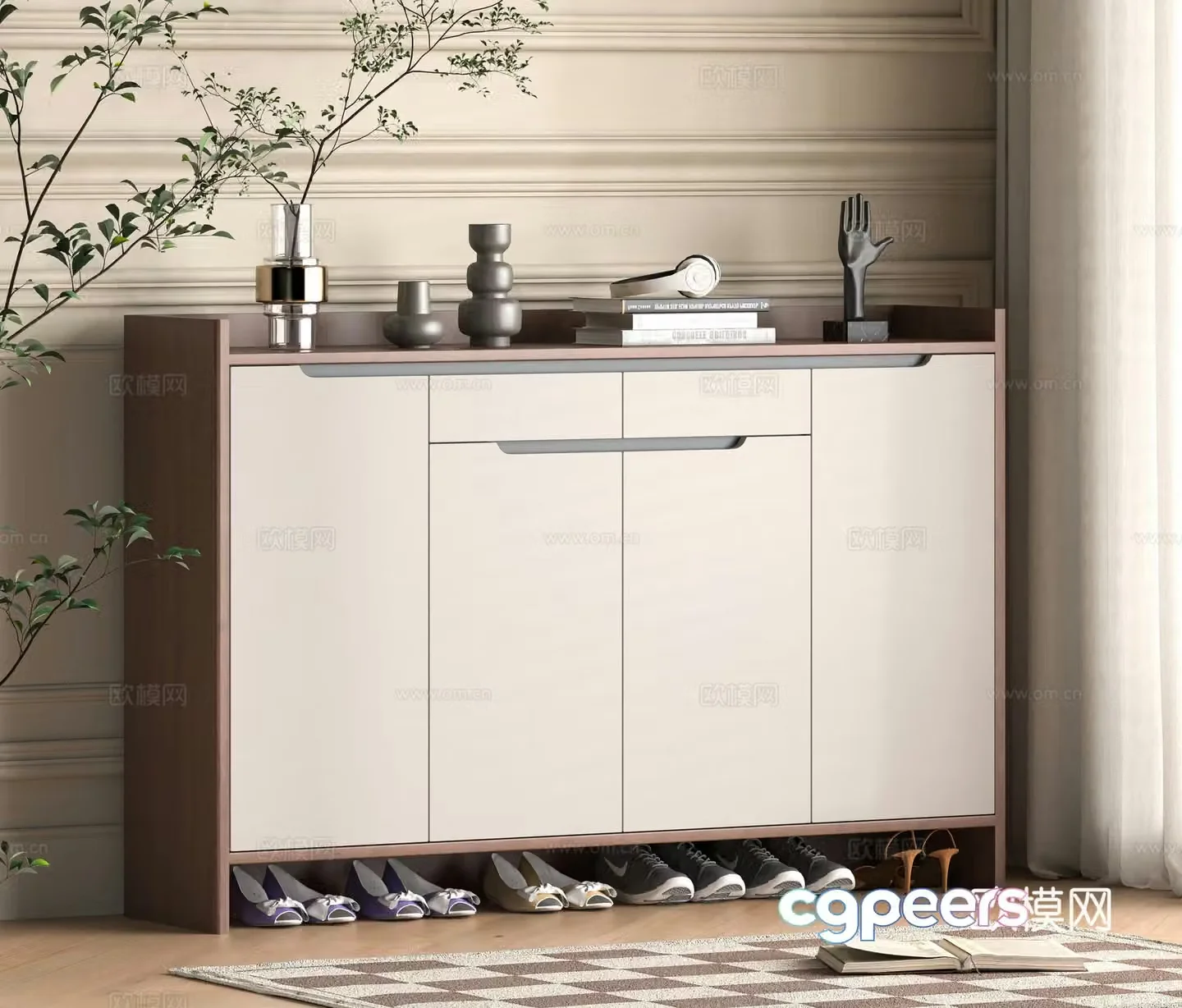 Modern shoe cabinet 3d model
