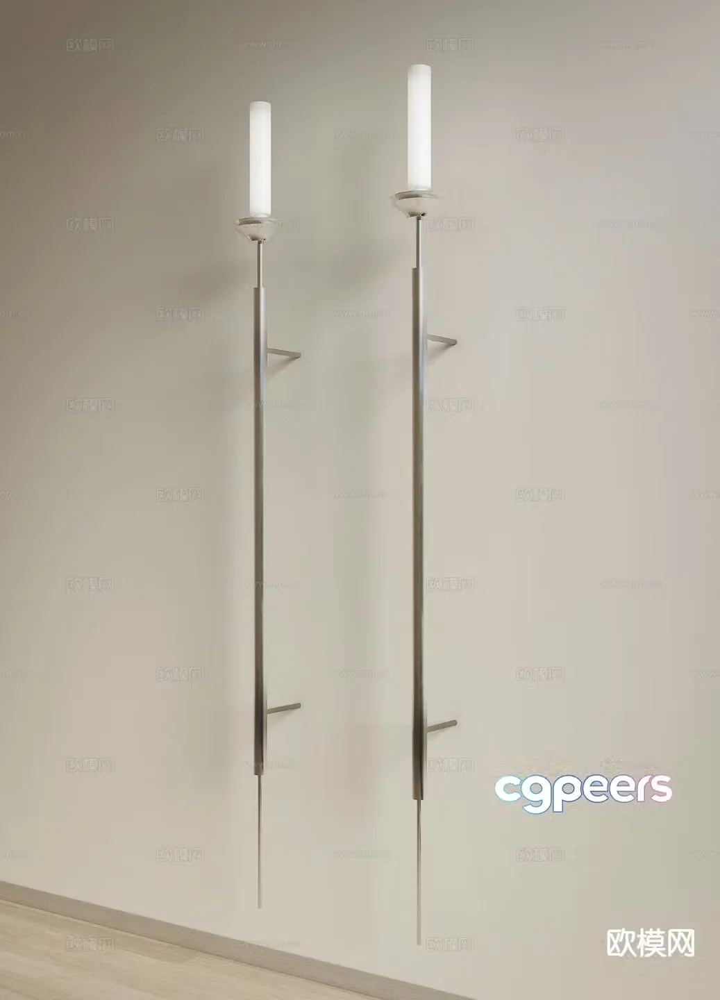 Metal wall lamp long wall lamp large wall lamp 3d model