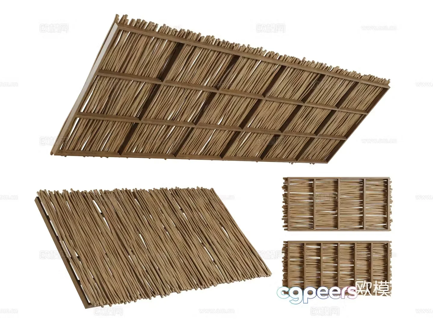 Modern wooden ceiling wooden beams floor wooden roof 3d model