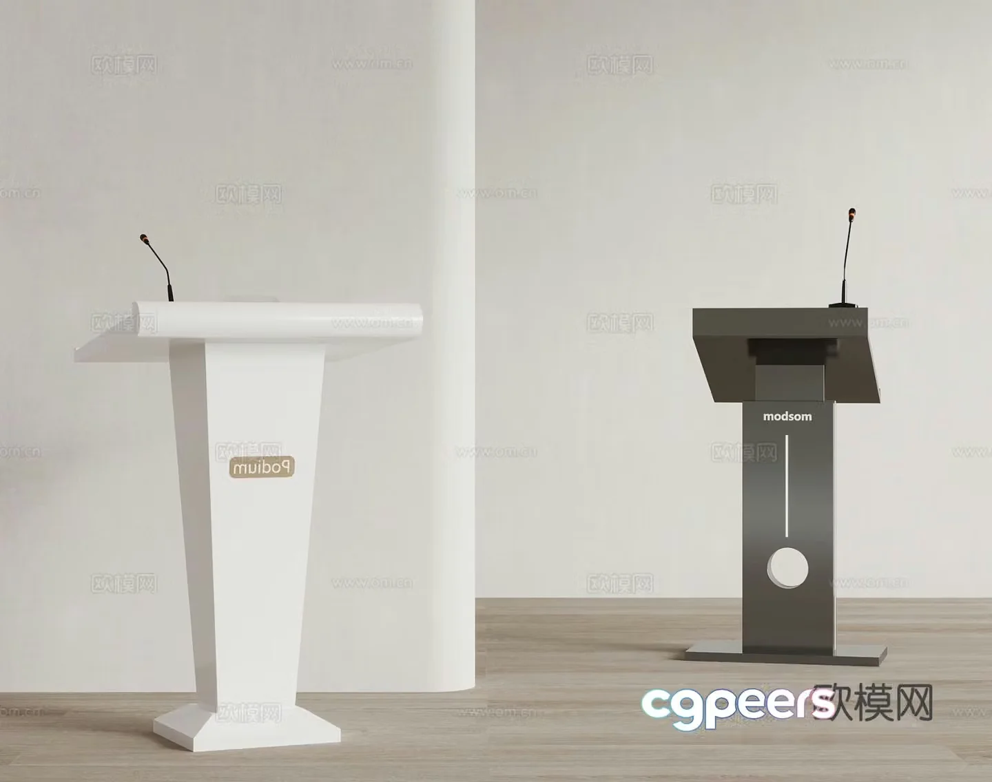 Lecture podium speaking podium hosting podium welcome podium 3D model