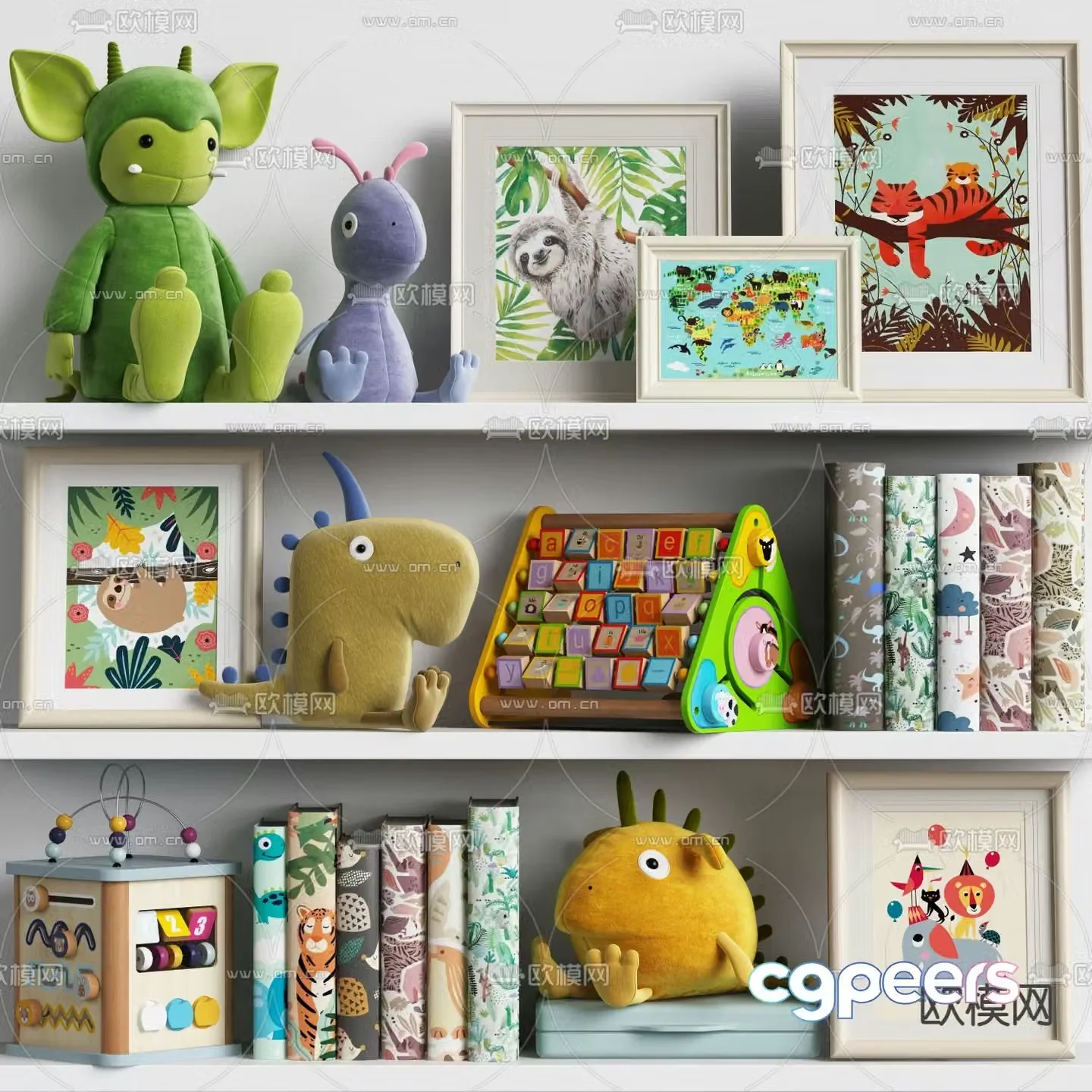 Children’s Ornaments Doll Books Cartoon Painting 3D Model