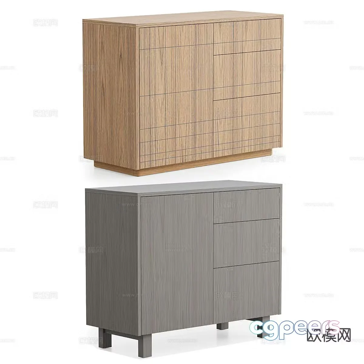 Nordic decorative cabinet 3d model