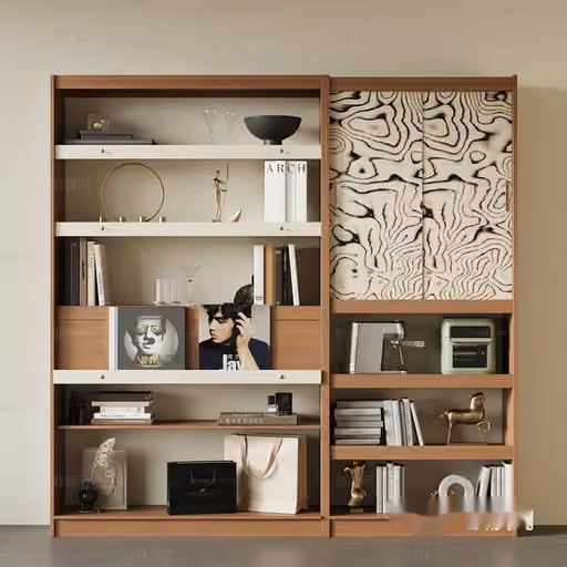 Wooden Bookshelf 3D Model – 23400 – VRAY Render