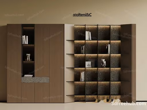 Modern Bookshelf 3D Model – 22923 – VRAY Render
