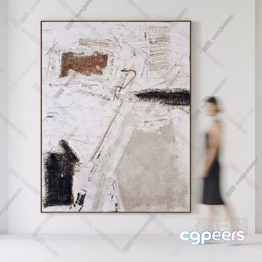 A Large Abstract Painting 3D Model – 21745 – VRAY Render