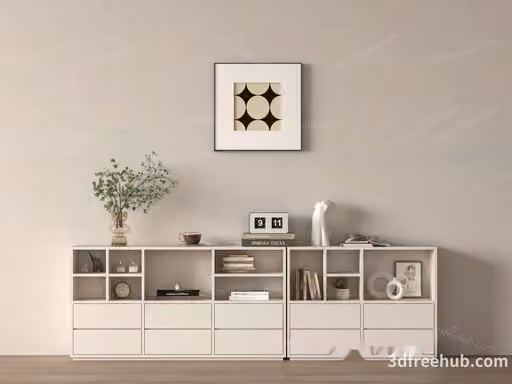 Modern Minimalist Shelving 3D Model – 21325 – VRAY Render