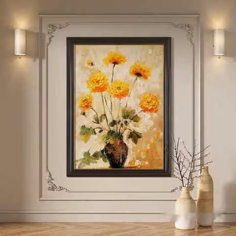 A Framed Painting Of Flowers 3D Model – 21873 – VRAY Render