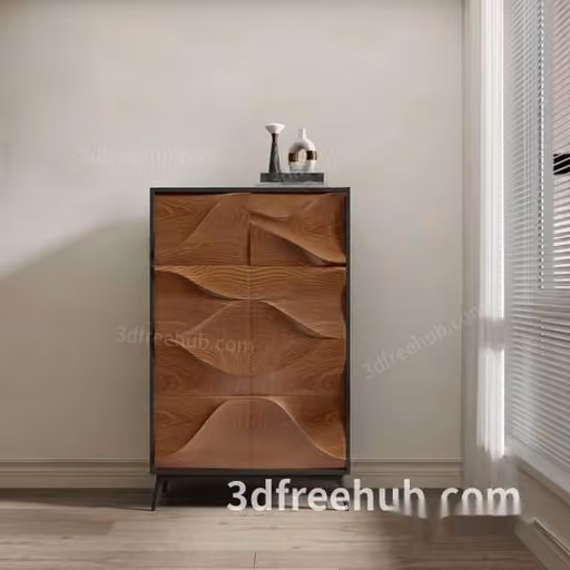 Modern Tall Dresser 3D Model – 21945 – VRAY Render