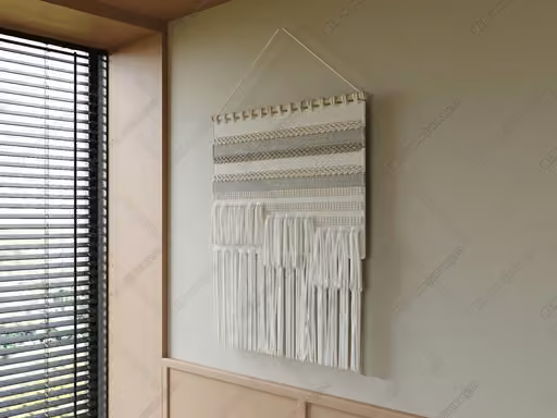 A Large White Macrame Wall Hanging 3D Model – 23365 – CORONA Render
