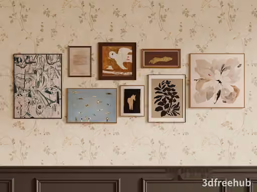 A Collection Of Framed Artwork 3D Model – 21195 – VRAY Render