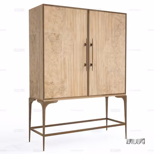Mid-Century Style Cabinet 3D Model – 21072 – VRAY Render