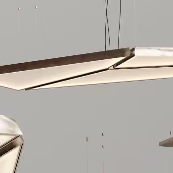 Gold Light Fixture 3D Model – 23153 – VRAY Render