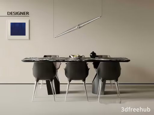 Modern Dining Table 3D Model – 23321 – VRAY Render