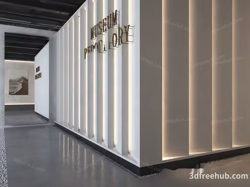 Modern Museum Entrance 3D Model – 22455 – VRAY Render
