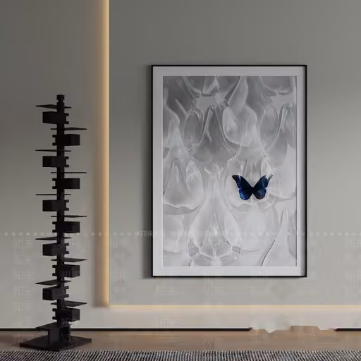 Modern Art Piece With A Butterfly 3D Model – 22535 – VRAY Render