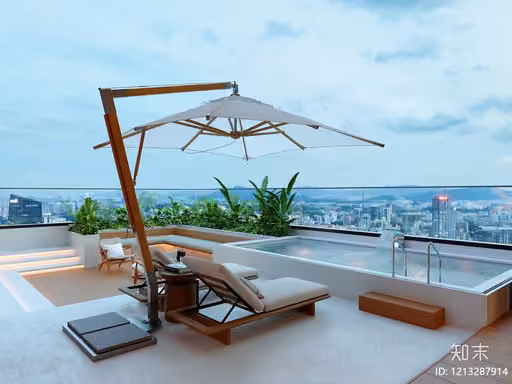 Modern Outdoor Lounge Area 3D Model – 20995 – VRAY Render