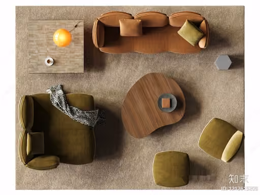 A Living Room With A Couch 3D Model – 21683 – VRAY Render