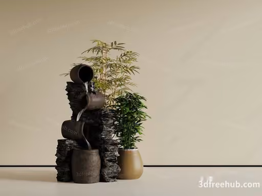 A Small Indoor Fountain 3D Model – 22694 – VRAY Render