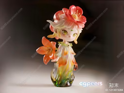 A Glass Figurine Of A Girl 3D Model – 23211 – VRAY Render