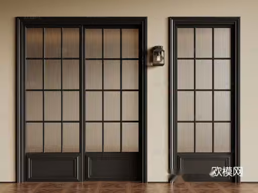 Black Sliding Doors 3D Model – 22313 – CORONA Render