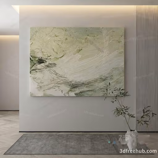 Modern Light Gray Wall Art 3D Model – 21753 – VRAY Render