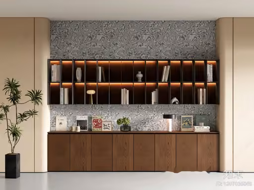 Modern Bookshelf 3D Model – 23452 – VRAY Render