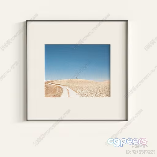 A Framed Photo Of A Desert Landscape 3D Model – 21895 – VRAY Render