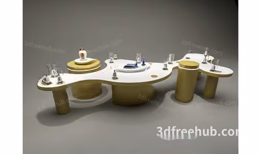 Modern 3D Dining Table 3D Model – 21774 – VRAY Render