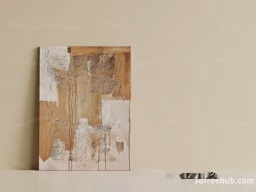 Abstract Art Piece On A Beige Background 3D Model – 21803 – VRAY Render