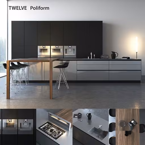 Modern Kitchen Design 3D Model – 21095 – VRAY Render