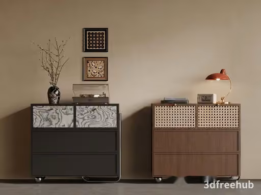 Modern Dresser And Side Table 3D Model – 22442 – VRAY Render