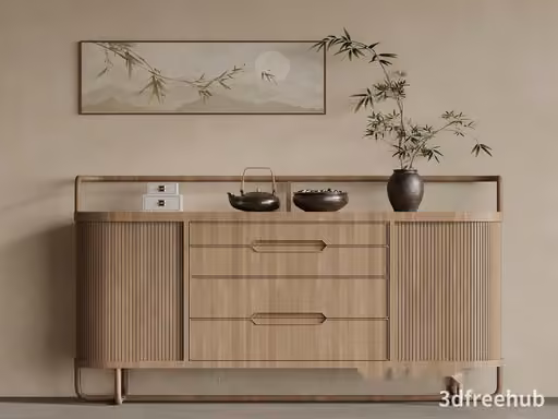 Modern Wooden Dresser 3D Model – 23315 – VRAY Render