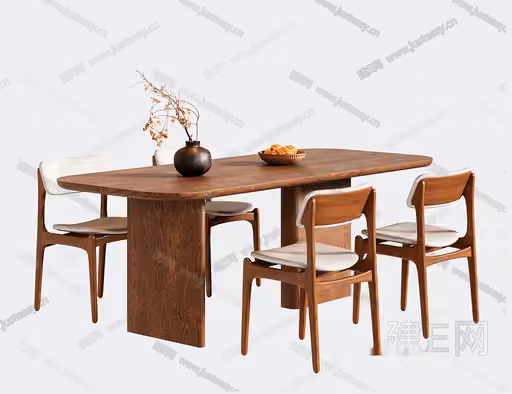 Wooden Dining Table 3D Model – 20983 – VRAY Render