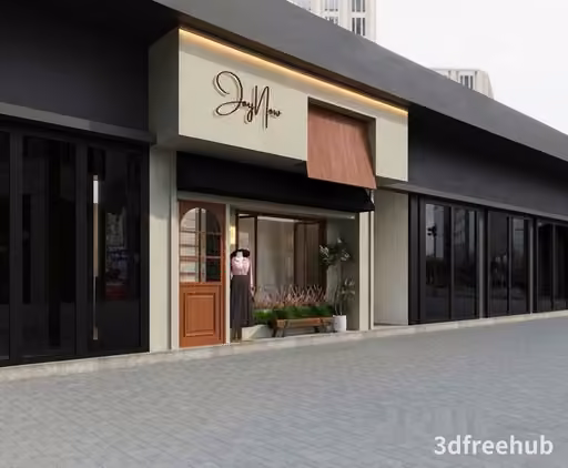 Modern Storefront 3D Model – 22275 – VRAY Render