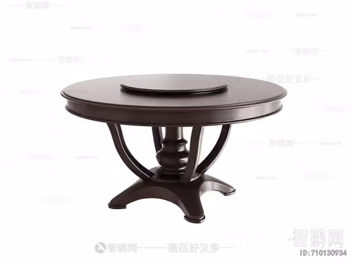 Round Wooden Table 3D Model – 21876 – VRAY Render