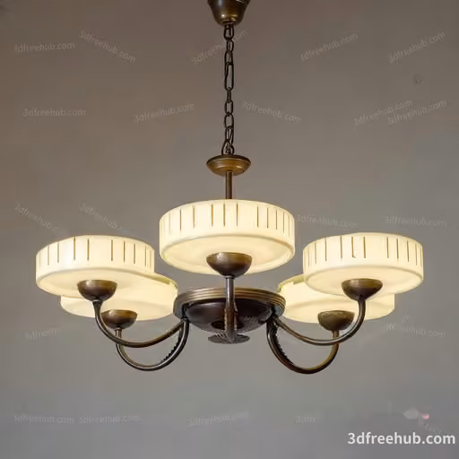 Gold Light Fixture 3D Model – 22413 – VRAY Render