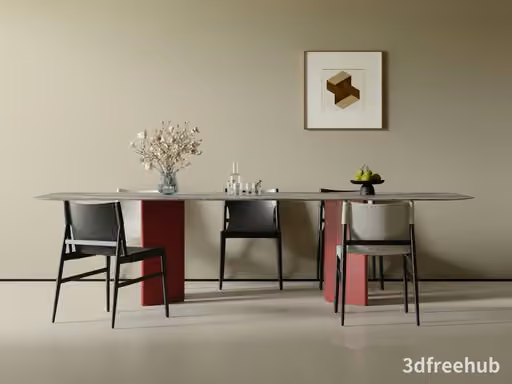 Modern Dining Room 3D Model – 22903 – VRAY Render