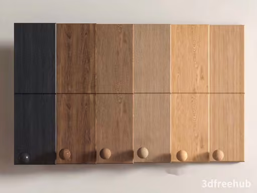 Wooden Cabinet With Knobs 3D Model – 21924 – VRAY Render